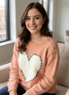 pink heart sweater