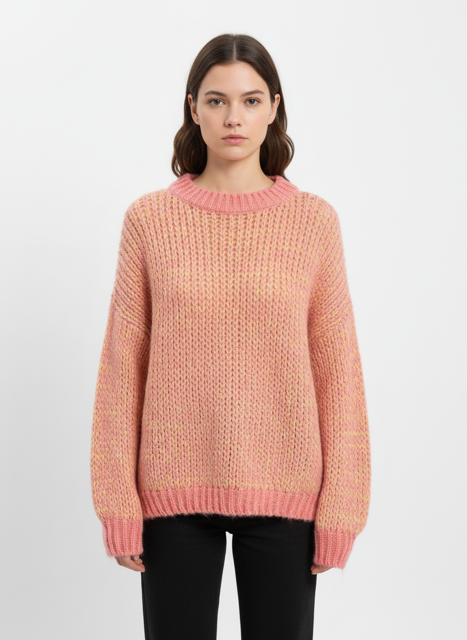 pink knit sweater