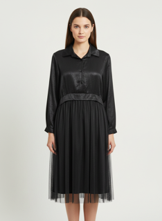 metallic black jacket dress