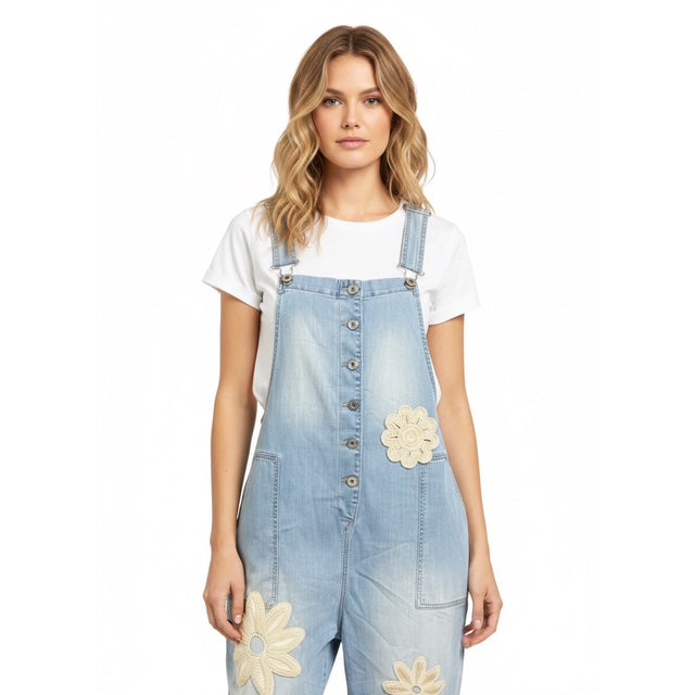 Sunny Bloom Denim Dungarees