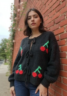 black cherry knit sweater