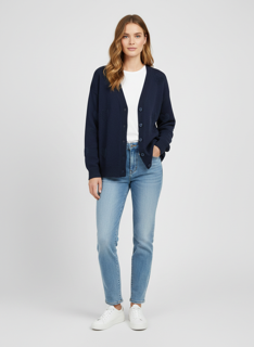 navy blue heart cardigan