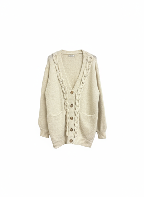beige cardigan with buttons