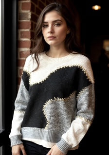 metallic multi color sweater