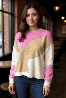 multi color metallic sweater