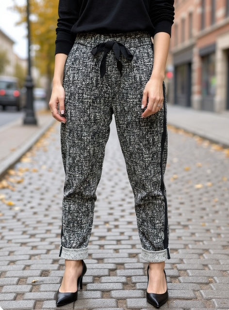 black and grey magic pants