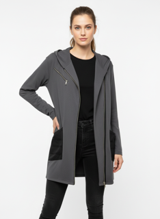 grey sweater jacket with pockets