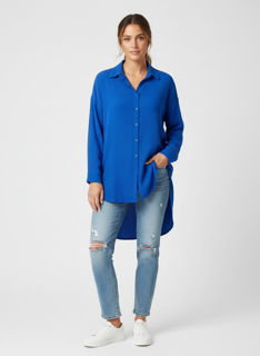 basic oversize blue blouse