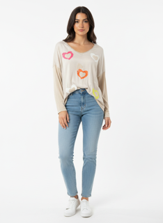 multi color heart top