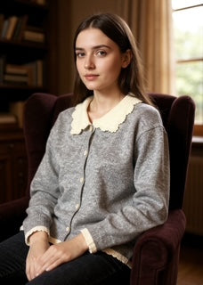 sweater with lace collar