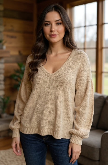 beige knit sweater