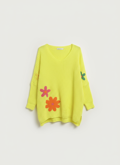 yellow floral sweater