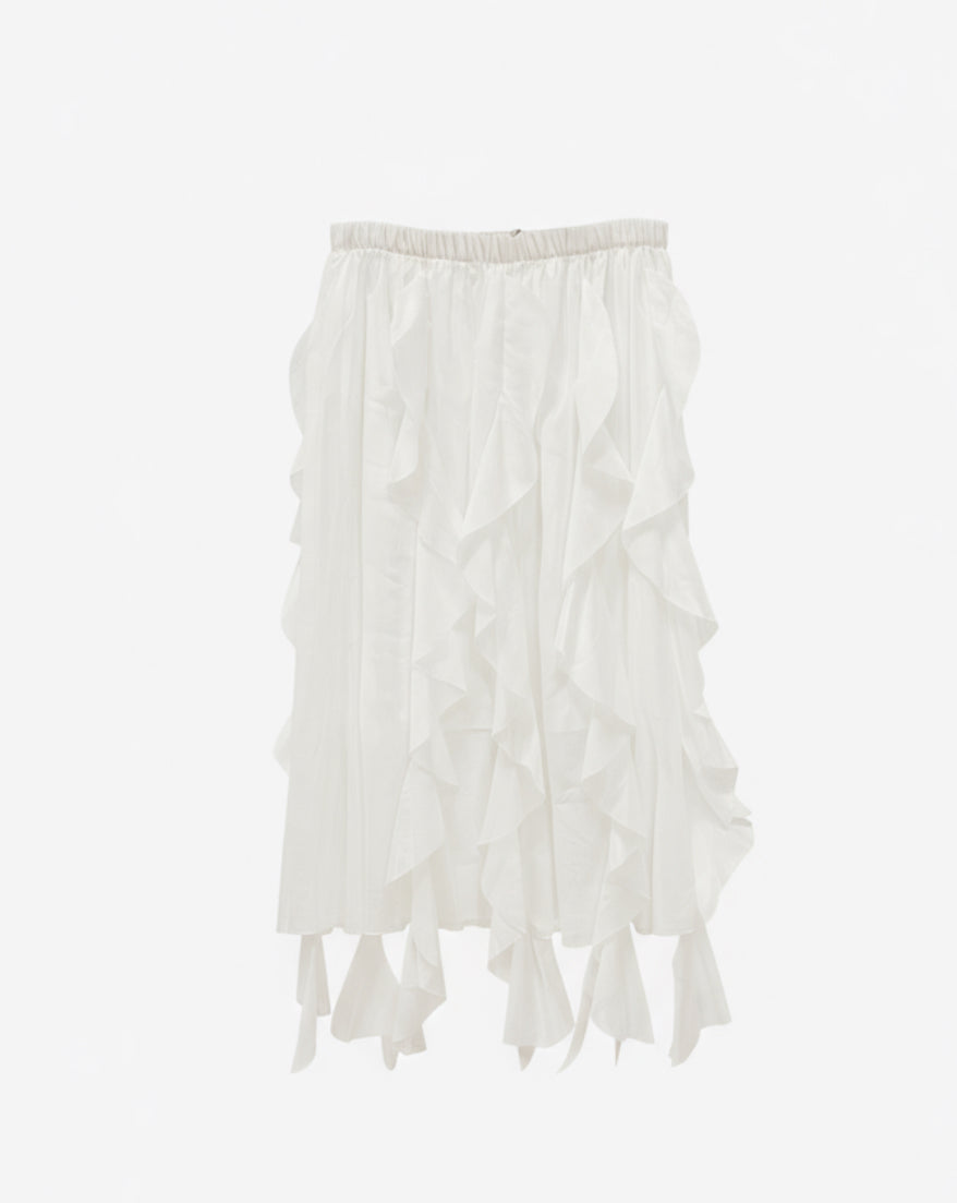 white ruffle skirt