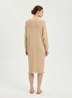 beige knit dress