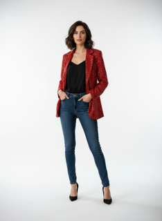 red sequence blazer