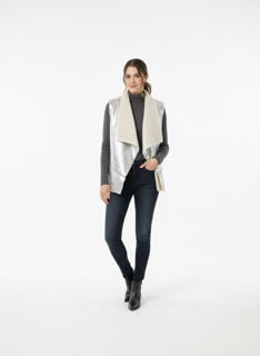 metallic gray soft vest