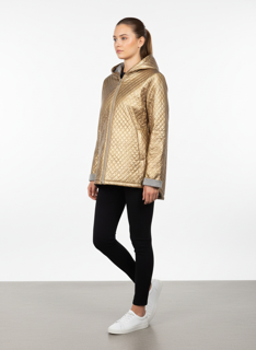 metallic gold jacket with hood