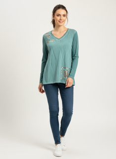 teal sequence top