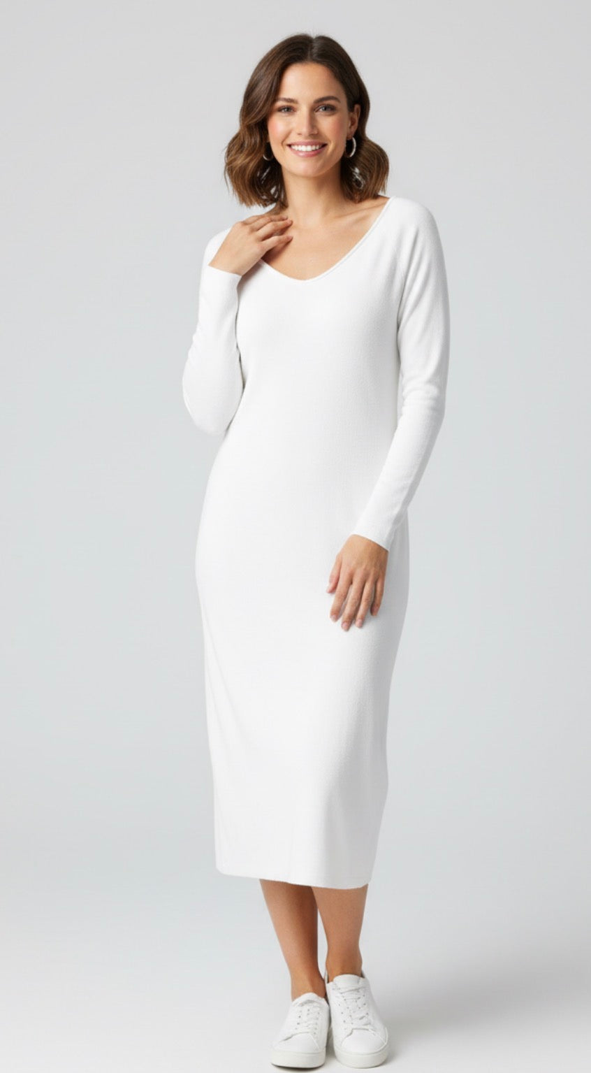 love white knit dress