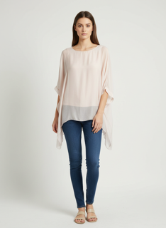 silk feel oversize pink blouse