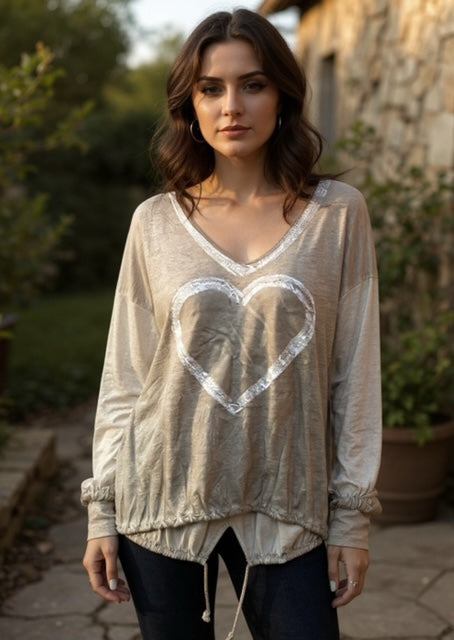 light beige heart top