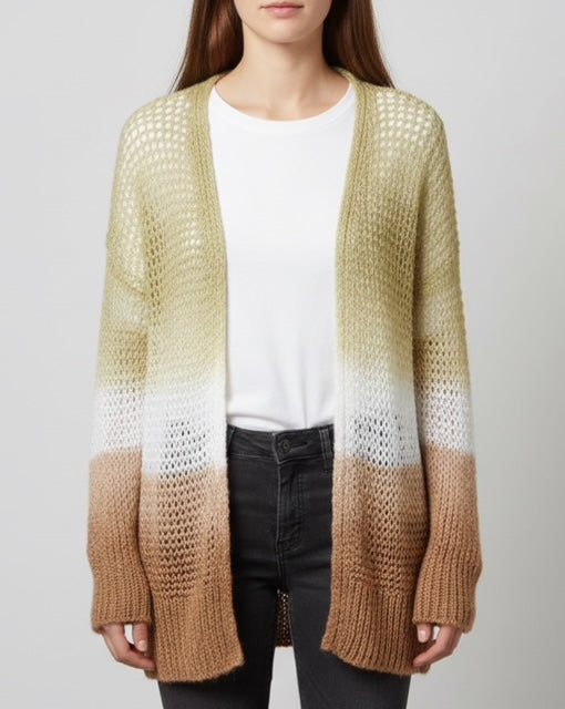 long multi color cardigan