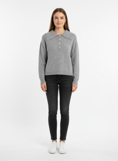 grey sweater with stones