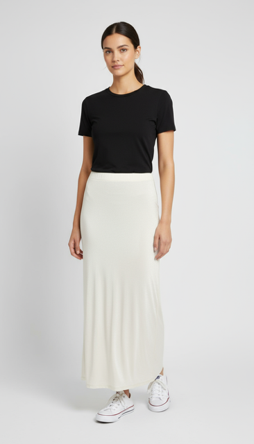 white satin feel skirt