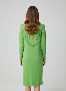 lime green love knit dress