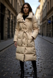 beige warm winter jacket