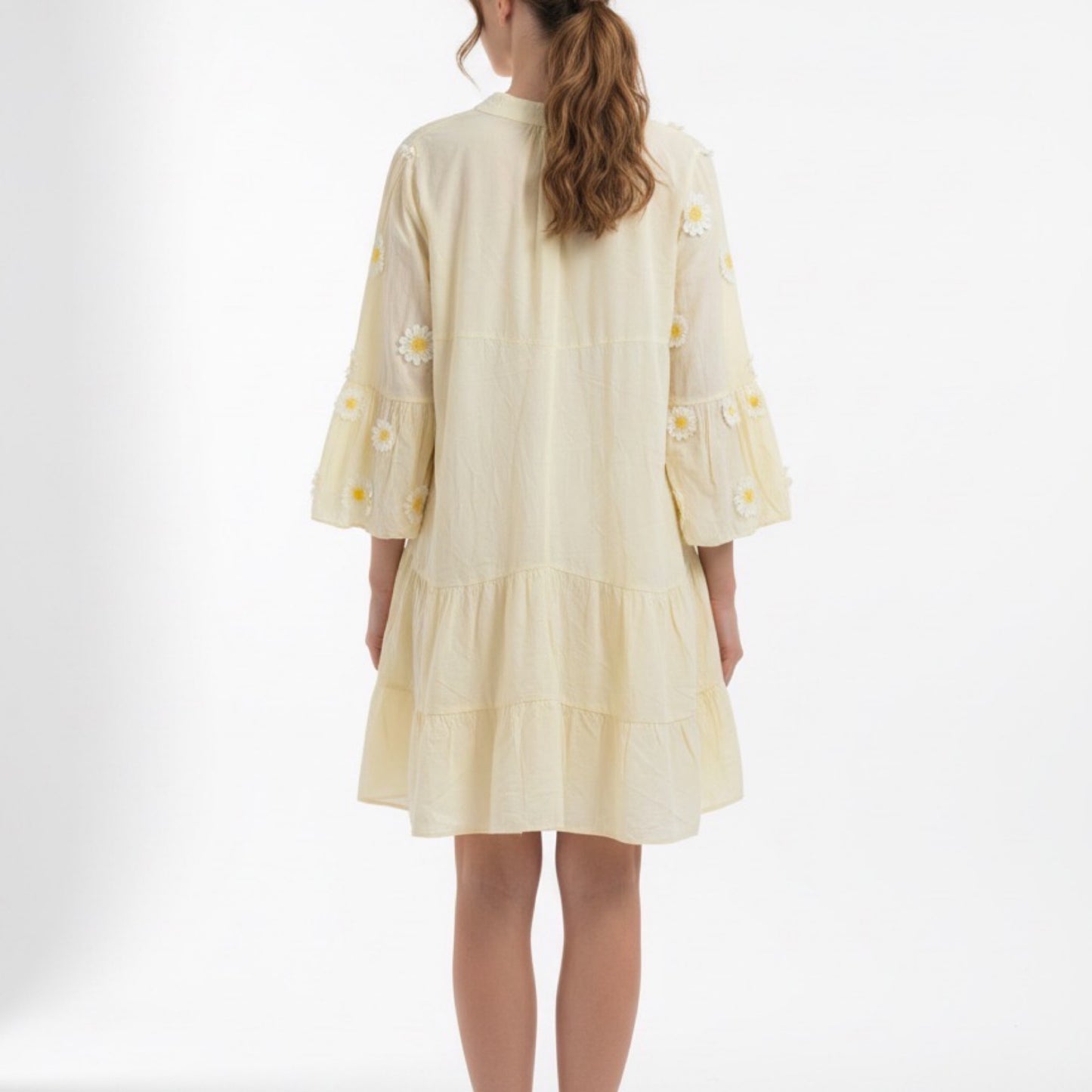 Yellow Daisy Breeze Cotton Shift Dress