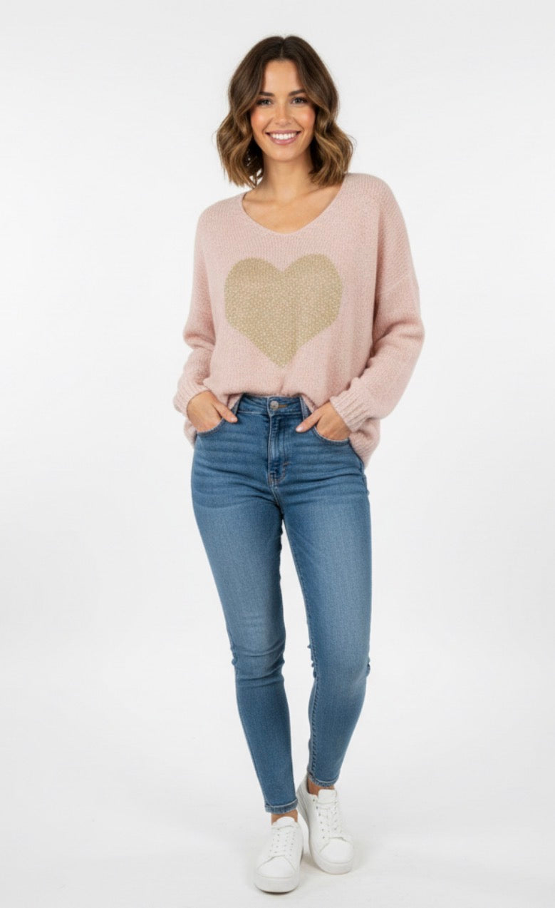 pink knit sweater