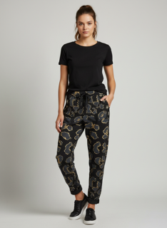 midnight gold abstract joggers