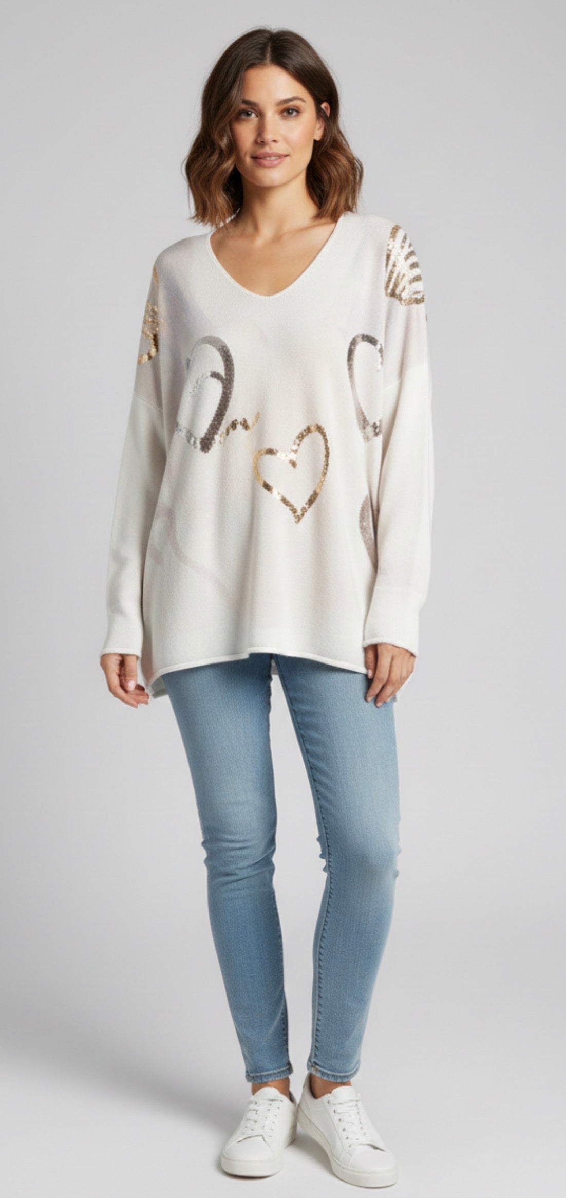 metallic heart top