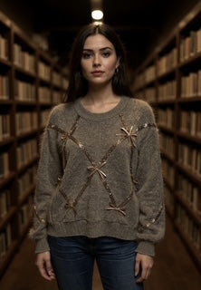 light brown bow sweater