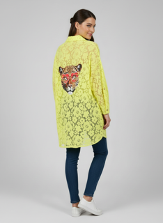 yellow tiger lace blouse