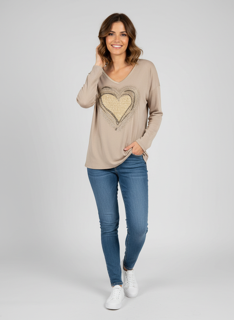 long sleeve heart top