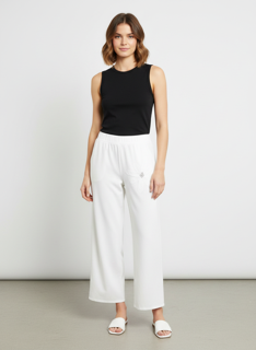 white sweats with flower design