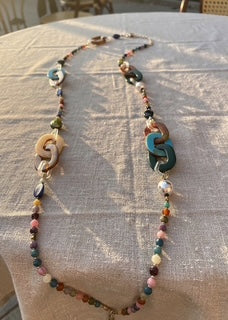 color fusion link & bead necklace