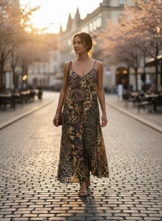 metallic dress with tassel