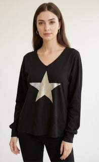 metallic star sweater