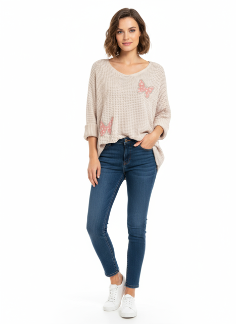 light pink butterfly sweater