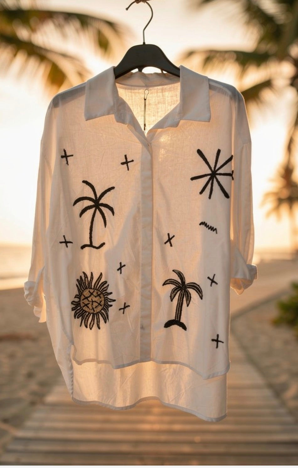 palm tree blouse