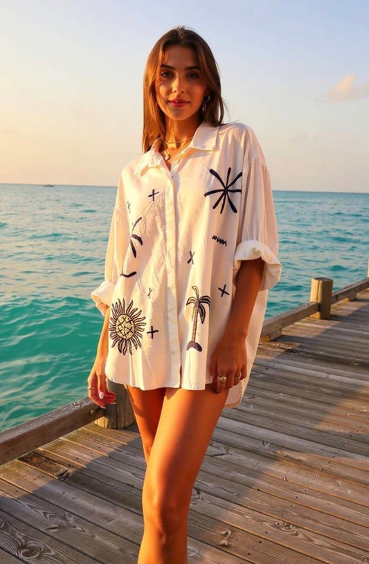 palm tree blouse