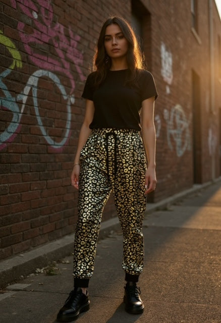 black and gold magic pants