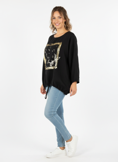 black and gold smile top