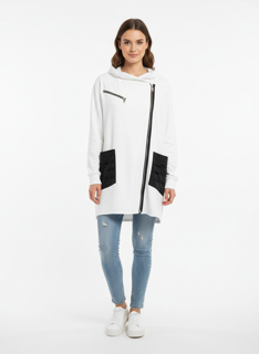 white oversize sweater jacket