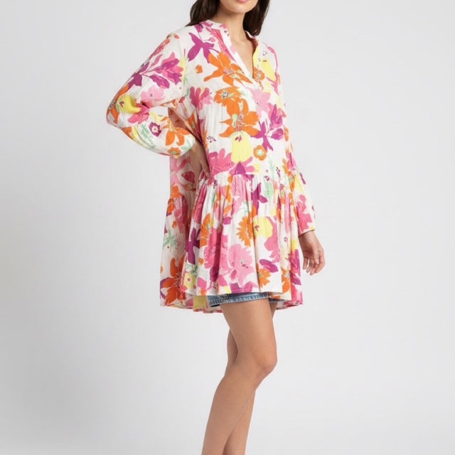 Blush Bloom Cotton Tunic Dress