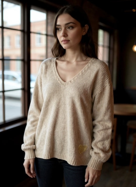 beige knit sweater