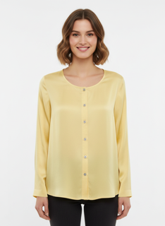 yellow satin blouse
